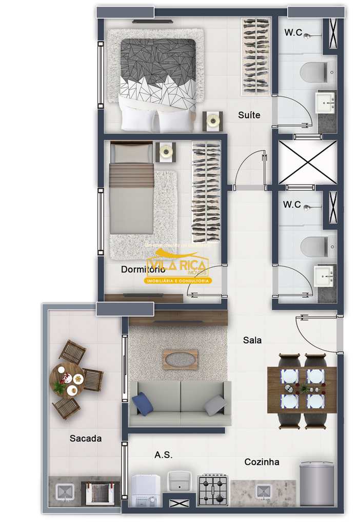 Apartamento em Praia Grande, no bairro Boqueirão