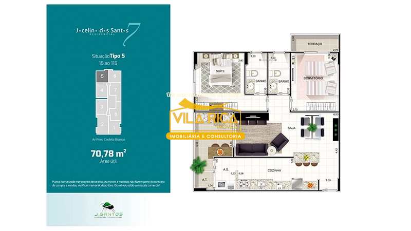 Apartamento em Praia Grande, no bairro Mirim