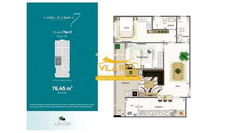 Apartamento em Praia Grande, no bairro Mirim