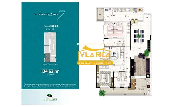 Apartamento em Praia Grande, no bairro Mirim