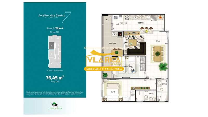 Apartamento em Praia Grande, no bairro Mirim