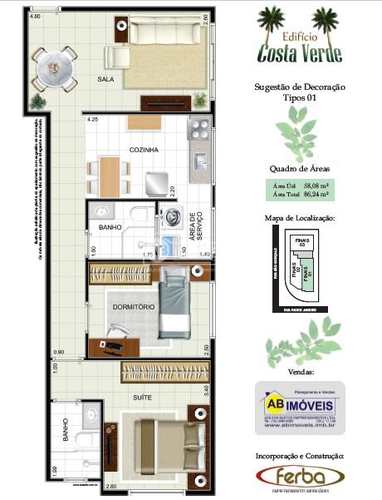 Apartamento, código 2865 em São Vicente, bairro Jardim Independência