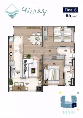 Apartamento, código 12859 em Praia Grande, bairro Caiçara