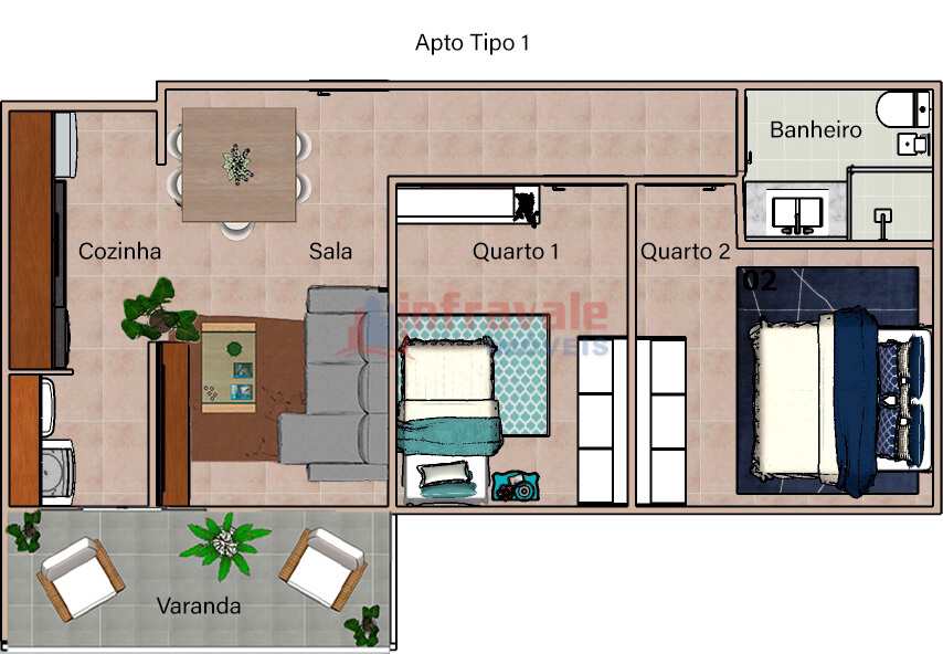 Apartamento em Caraguatatuba, no bairro Indaiá