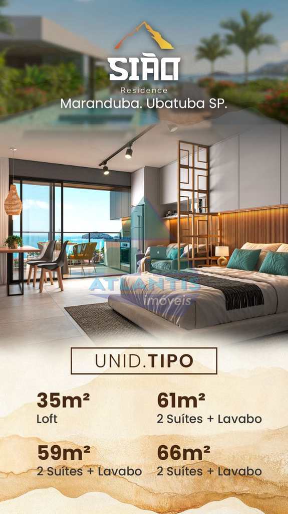 Apartamento em Ubatuba, no bairro Praia da Maranduba