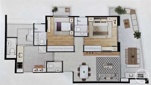 Apartamento, código 15622 em Santos, bairro Boqueirão