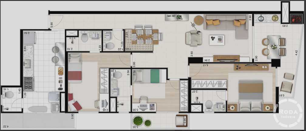 Apartamento em Santos, bairro Ponta da Praia