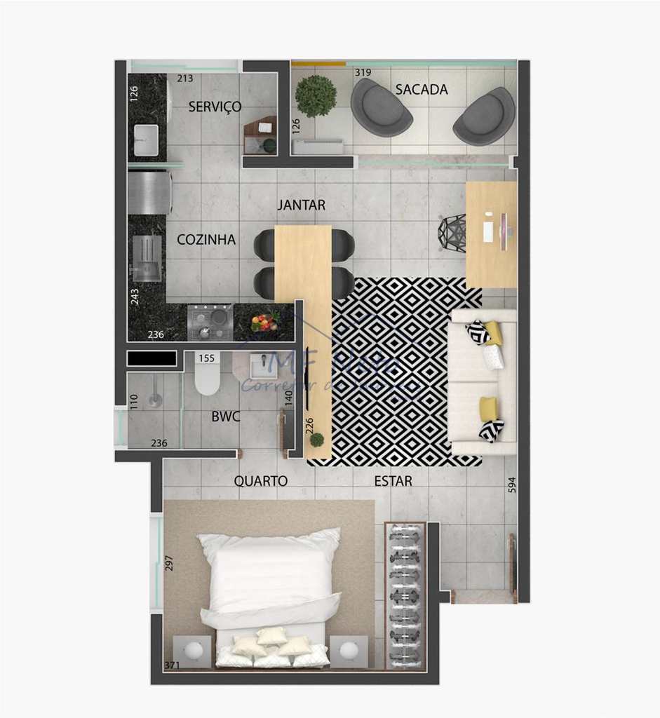 Studio em Pirassununga, bairro Centro