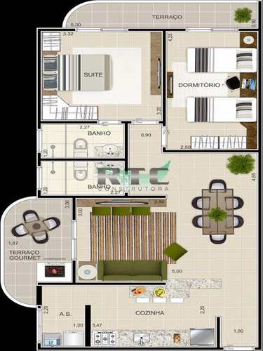 Apartamento, código 4 em Praia Grande, bairro Ocian