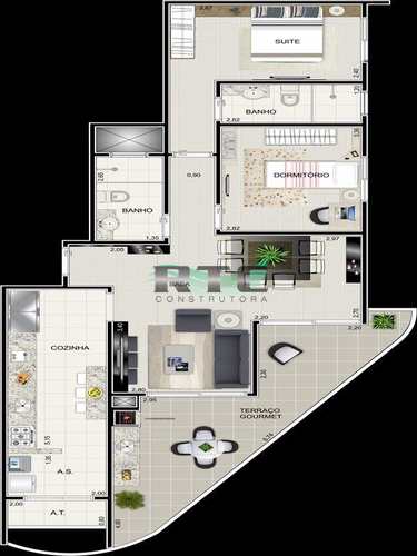 Apartamento, código 18 em Praia Grande, bairro Caiçara
