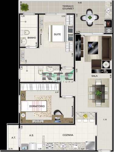 Apartamento, código 21 em Praia Grande, bairro Caiçara