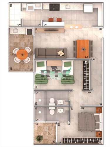 Apartamento, código 33 em Praia Grande, bairro Caiçara