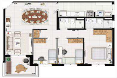 Apartamento, código 897 em Santos, bairro Marapé