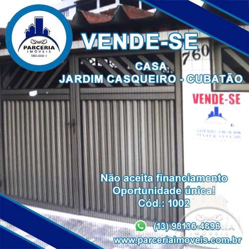 Casa, código 1002 em Cubatão, bairro Jardim Casqueiro