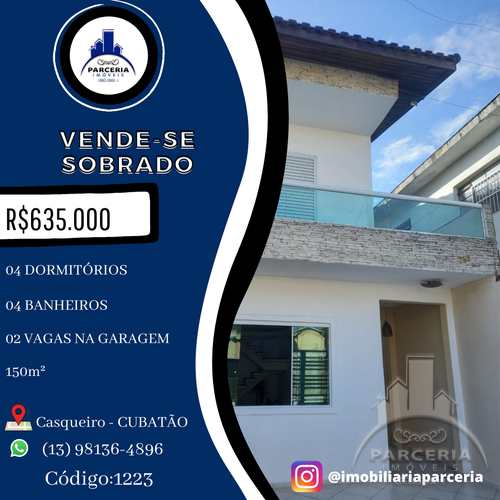 Sobrado, código 1223 em Cubatão, bairro Jardim Casqueiro