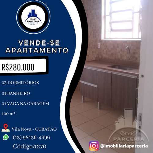 Apartamento, código 1270 em Cubatão, bairro Vila Nova
