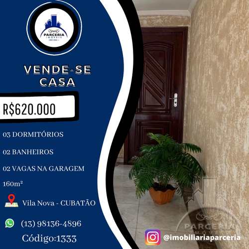 Casa, código 1333 em Cubatão, bairro Vila Nova