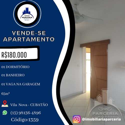 Apartamento, código 1359 em Cubatão, bairro Vila Nova