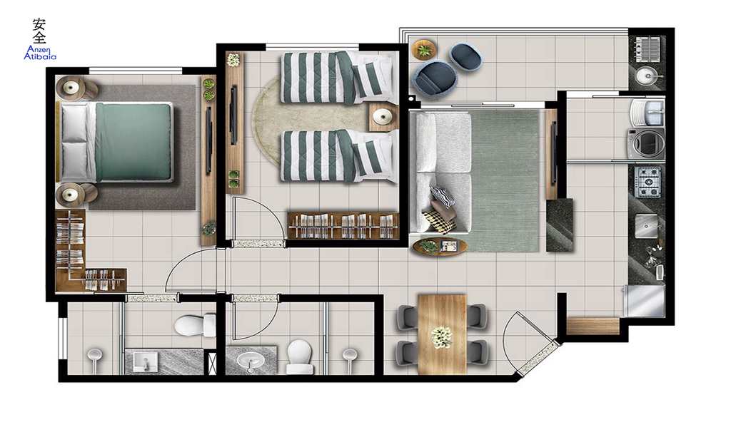 Apartamento em Atibaia, no bairro Alvinópolis