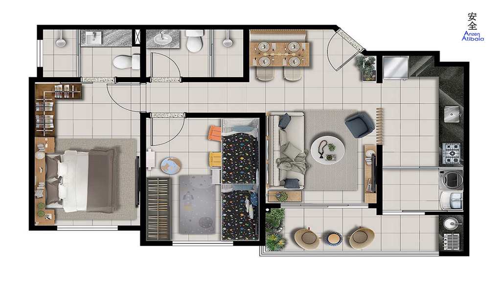 Apartamento em Atibaia, no bairro Alvinópolis