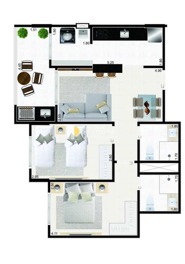 Apartamento em Mongaguá, no bairro Jardim Praia Grande