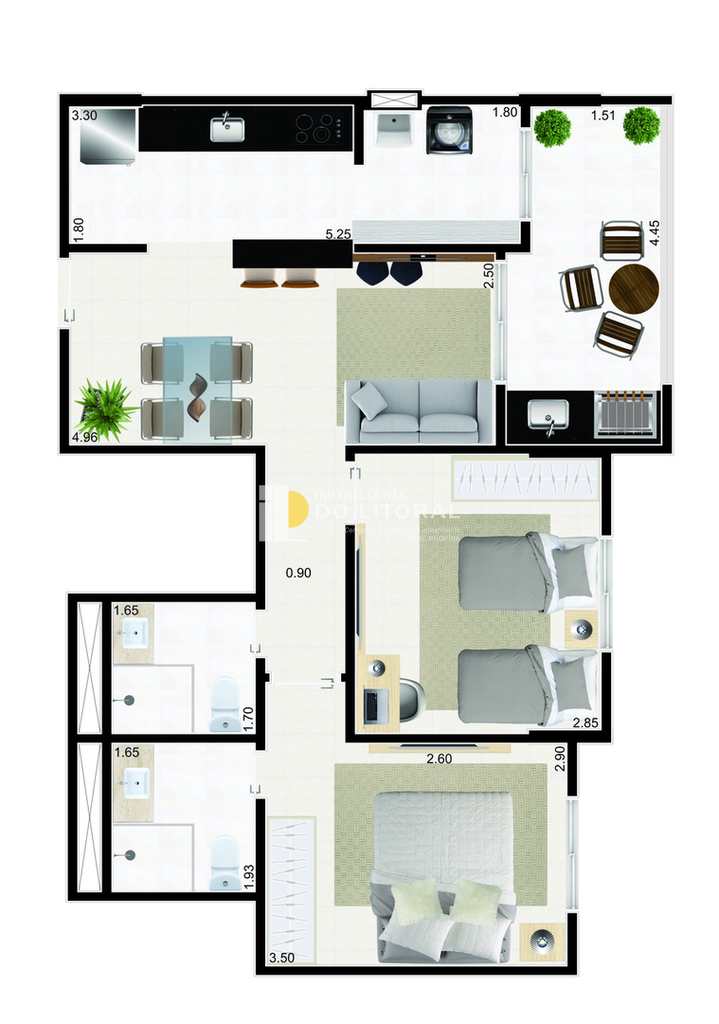Apartamento em Mongaguá, no bairro Jardim Praia Grande