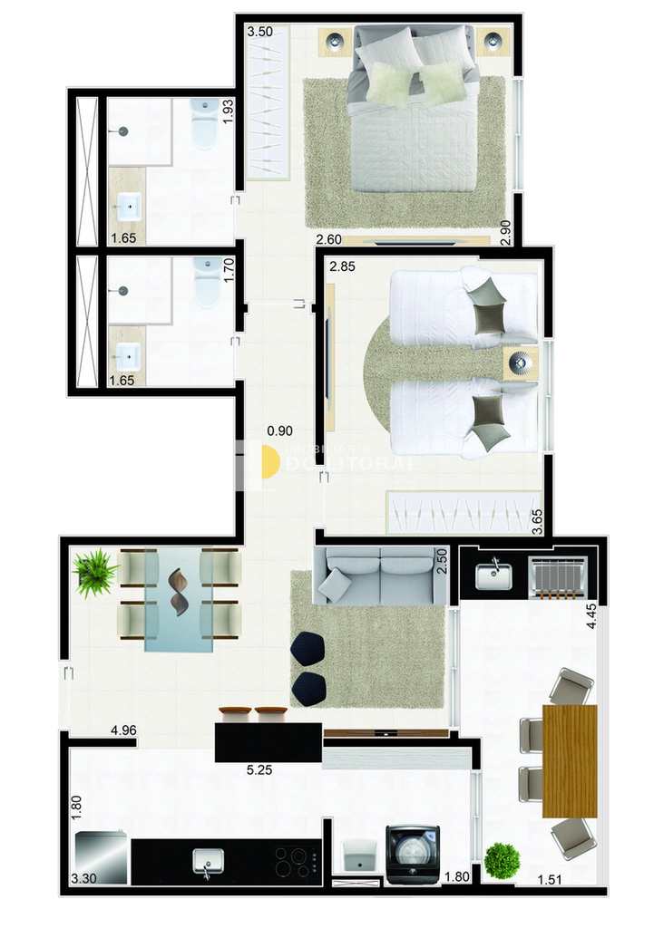 Apartamento em Mongaguá, no bairro Jardim Praia Grande