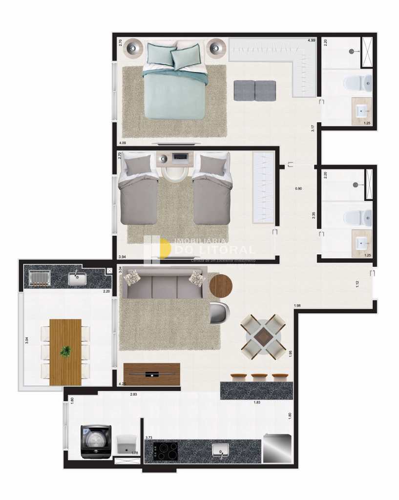 Apartamento em Mongaguá, no bairro Vila Atlântica