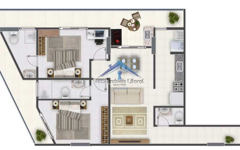 Apartamento em Praia Grande, no bairro Caiçara