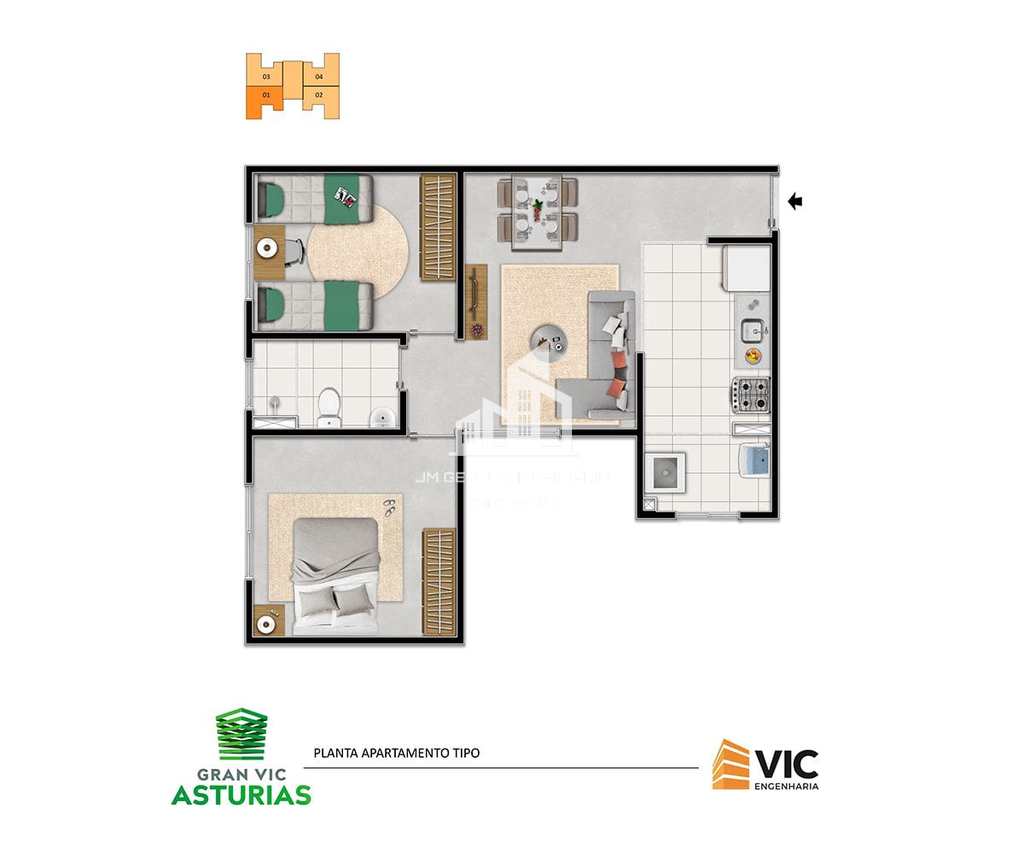 Apartamento em Sorocaba, no bairro Jardim Piazza DI Roma