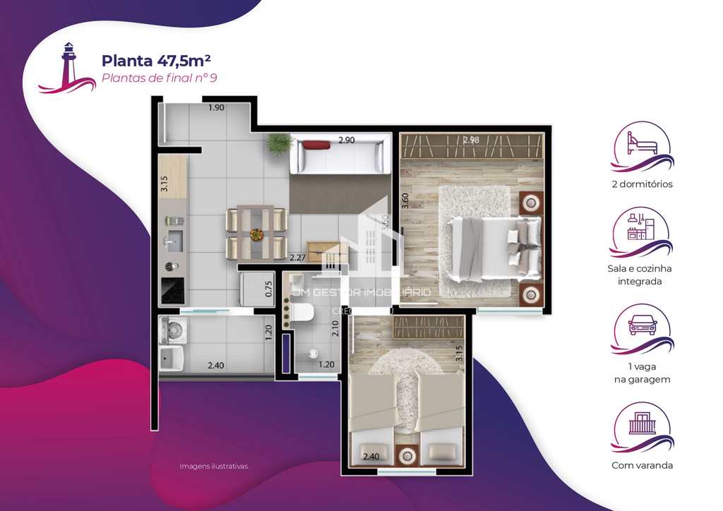 Apartamento em Sorocaba, no bairro Caguassu