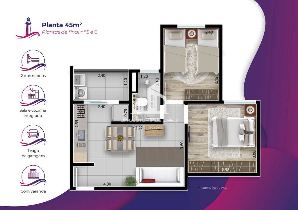 Apartamento em Sorocaba, no bairro Caguassu