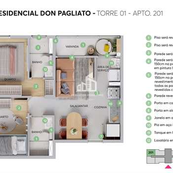 Apartamento em Sorocaba, bairro Jardim Pagliato