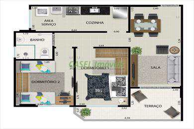 Apartamento, código 803174 em Praia Grande, bairro Guilhermina