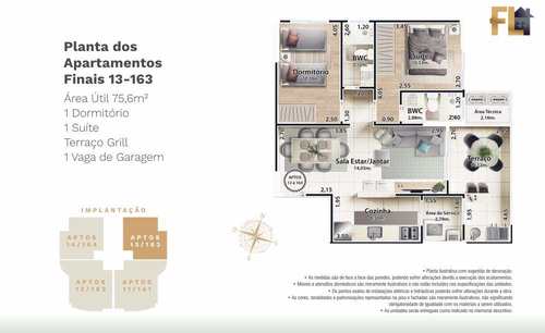 Apartamento, código 45023 em Mongaguá, bairro Jardim Marina
