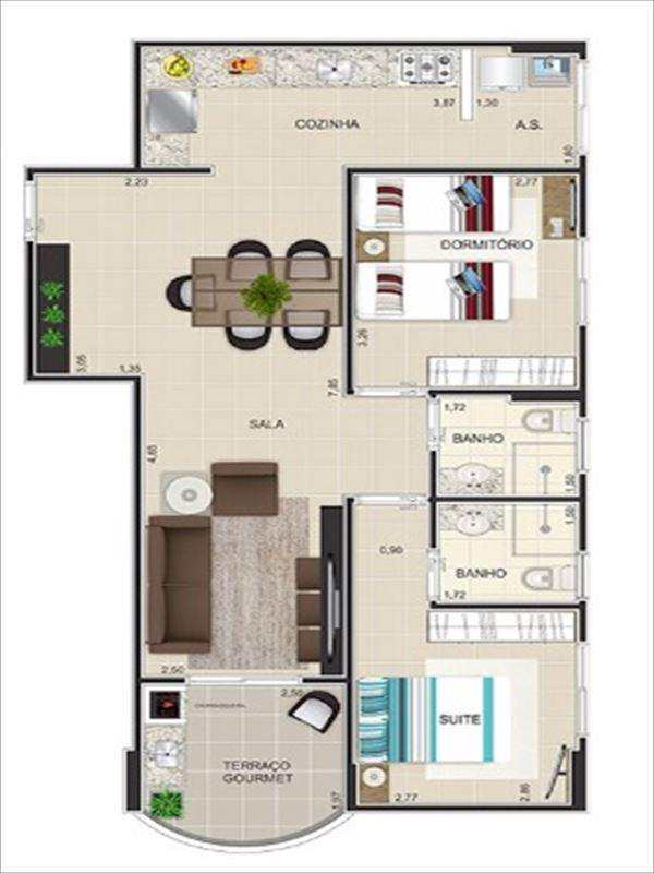 Apartamento em Praia Grande, no bairro Ocian