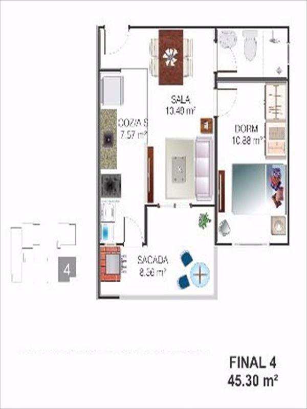 Apartamento em Praia Grande, no bairro Mirim