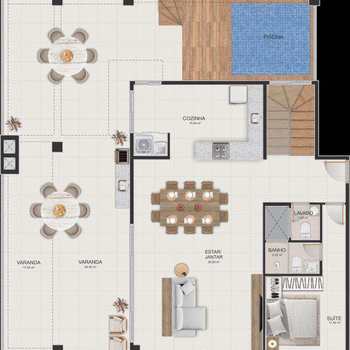 Apartamento em Bertioga, bairro Indaiá