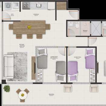 Apartamento em Bertioga, bairro Indaiá