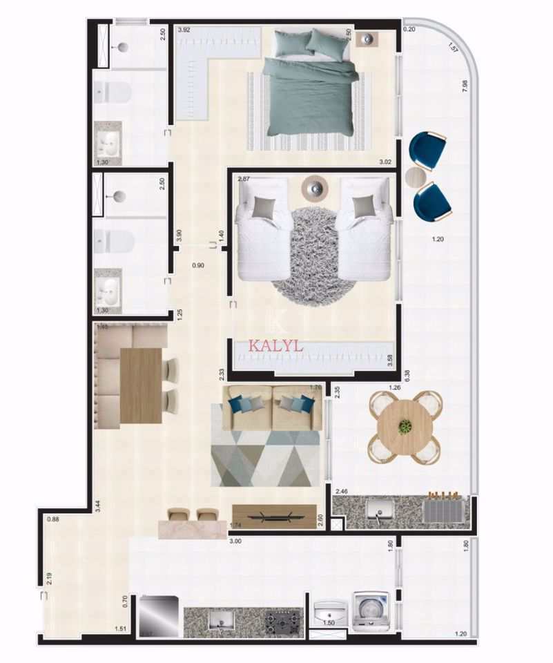 Apartamento em Praia Grande, no bairro Ocian