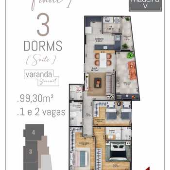 Apartamento em Praia Grande, bairro Guilhermina