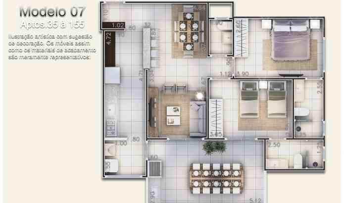 Apartamento em Praia Grande, no bairro Caiçara