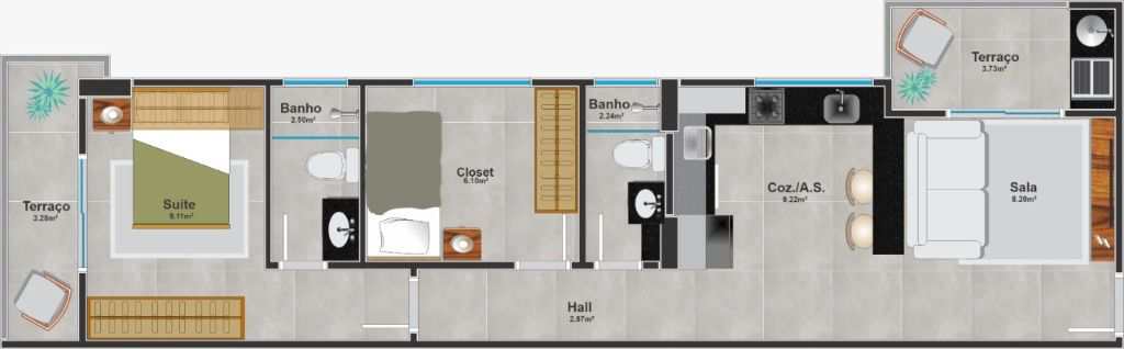 Apartamento em Praia Grande, no bairro Canto do Forte