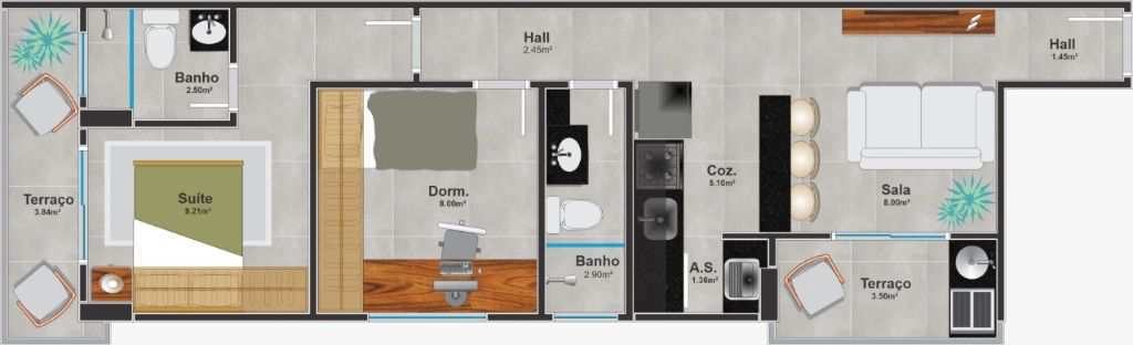 Apartamento em Praia Grande, no bairro Canto do Forte