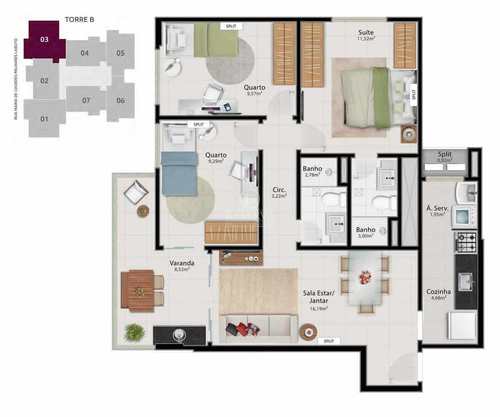 Apartamento, código 490 em Vitória, bairro Jardim da Penha