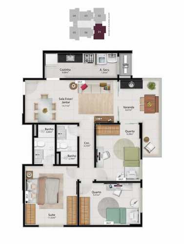 Apartamento, código 495 em Vitória, bairro Jardim da Penha