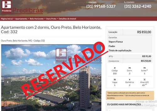 Apartamento, código 332 em Belo Horizonte, bairro Ouro Preto