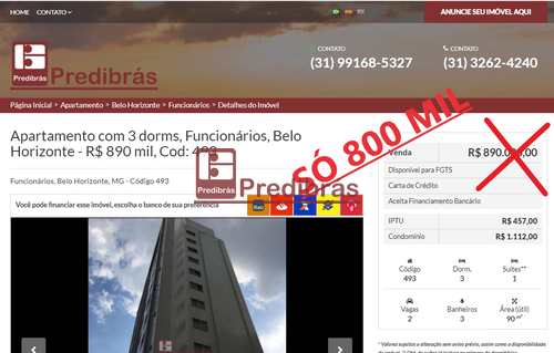 Apartamento, código 493 em Belo Horizonte, bairro Funcionários