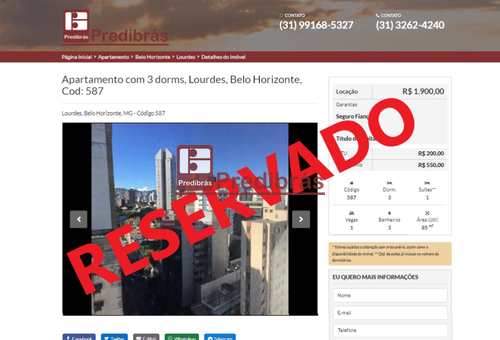 Apartamento, código 587 em Belo Horizonte, bairro Lourdes