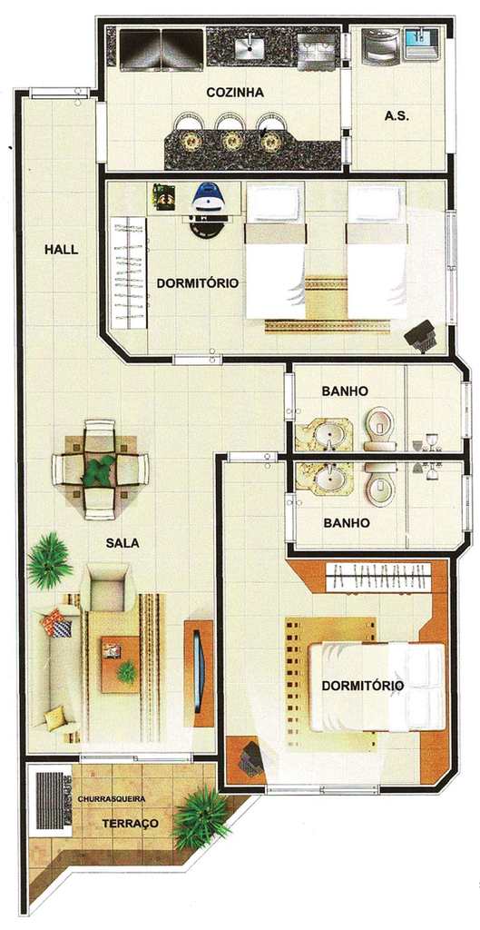 Apartamento em Praia Grande, no bairro Aviação